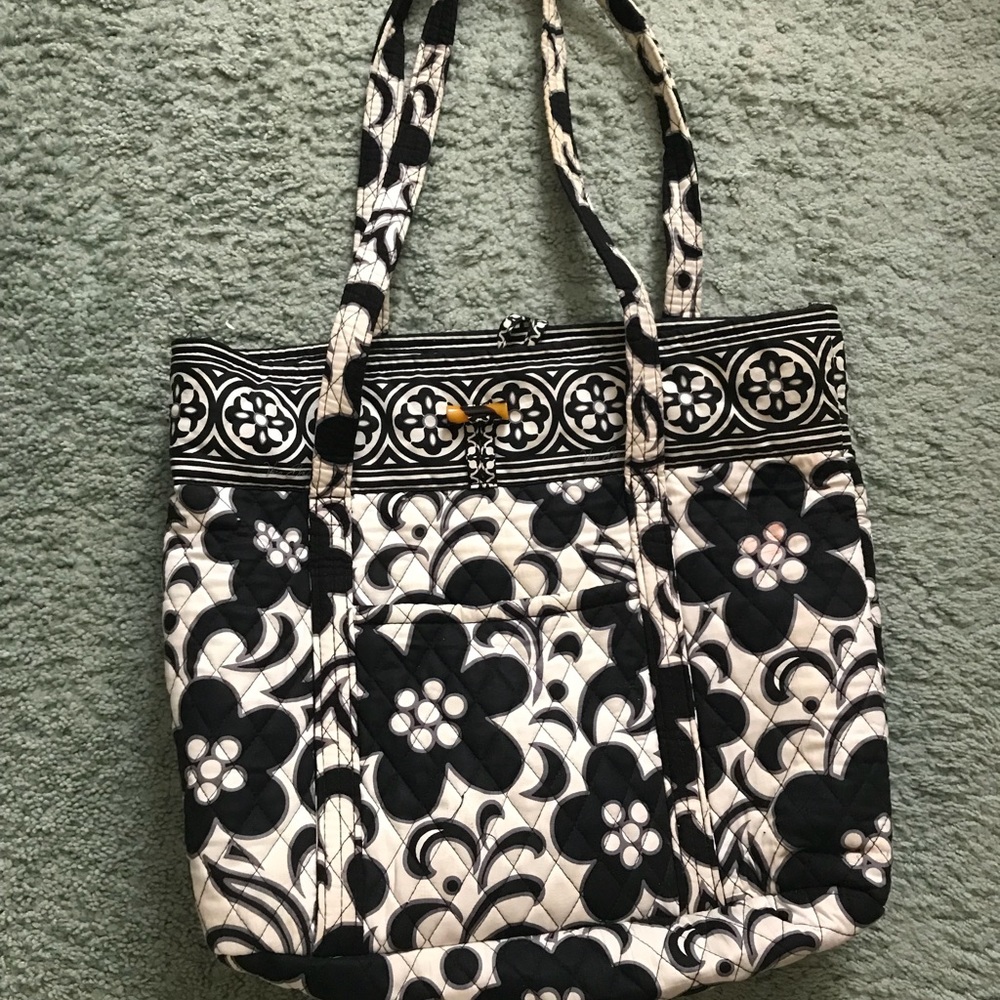 Vera Bradley Black/White Iconic Vera Tote